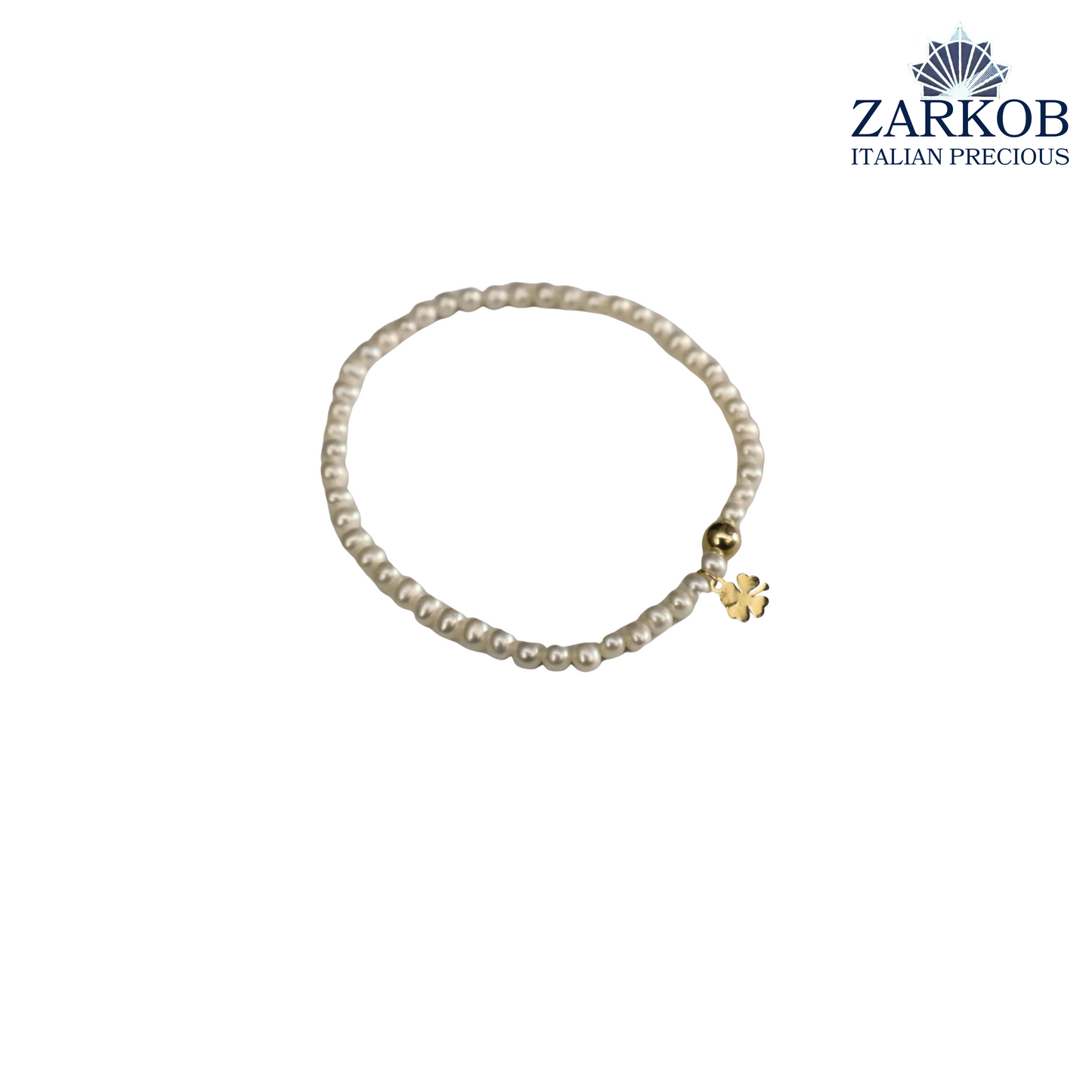Bracciale Perle FW Quadrifoglio Oro 750 Elasticizzato