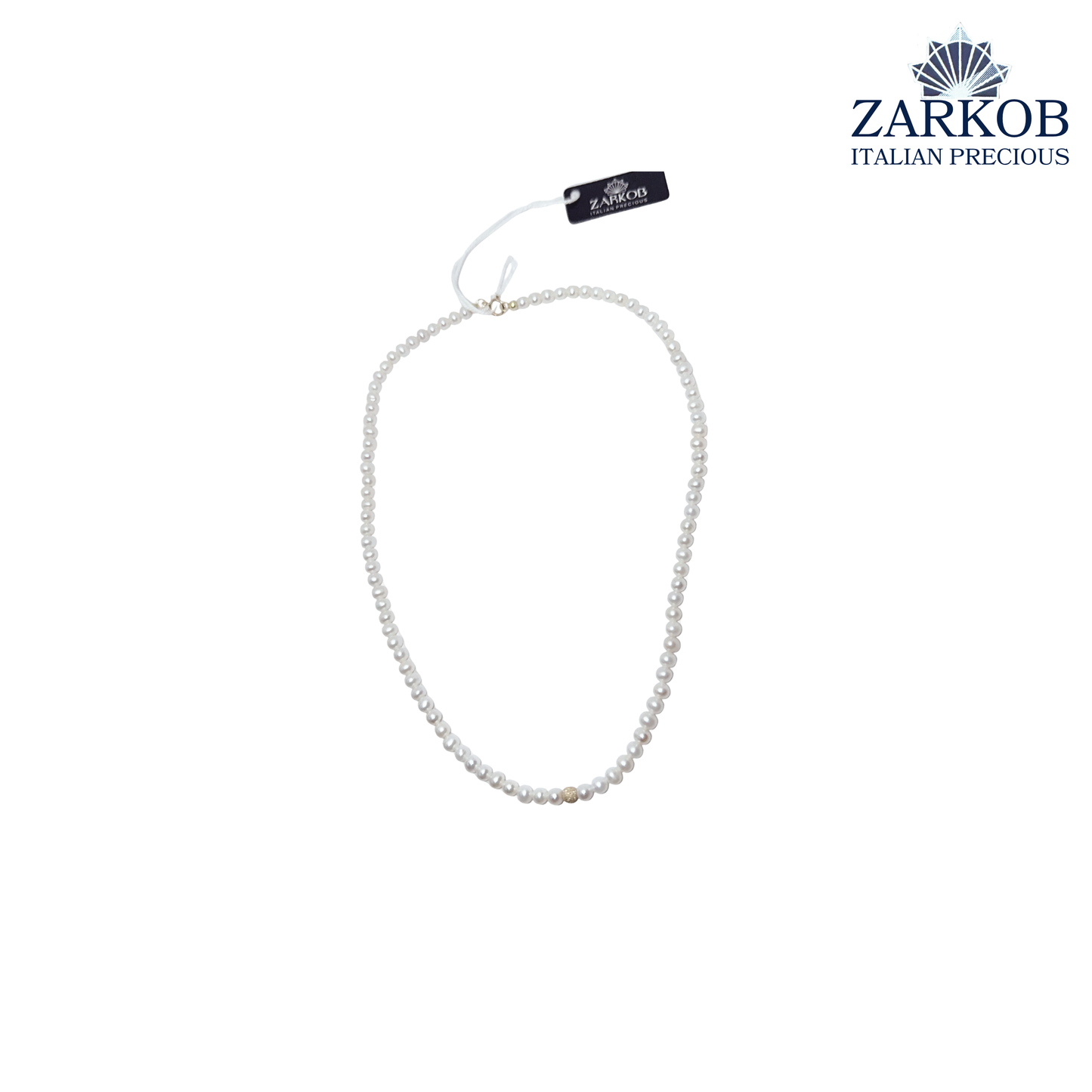 Collana Perle FW 1 Sfera Diamantata e Oro Bianco/Giallo