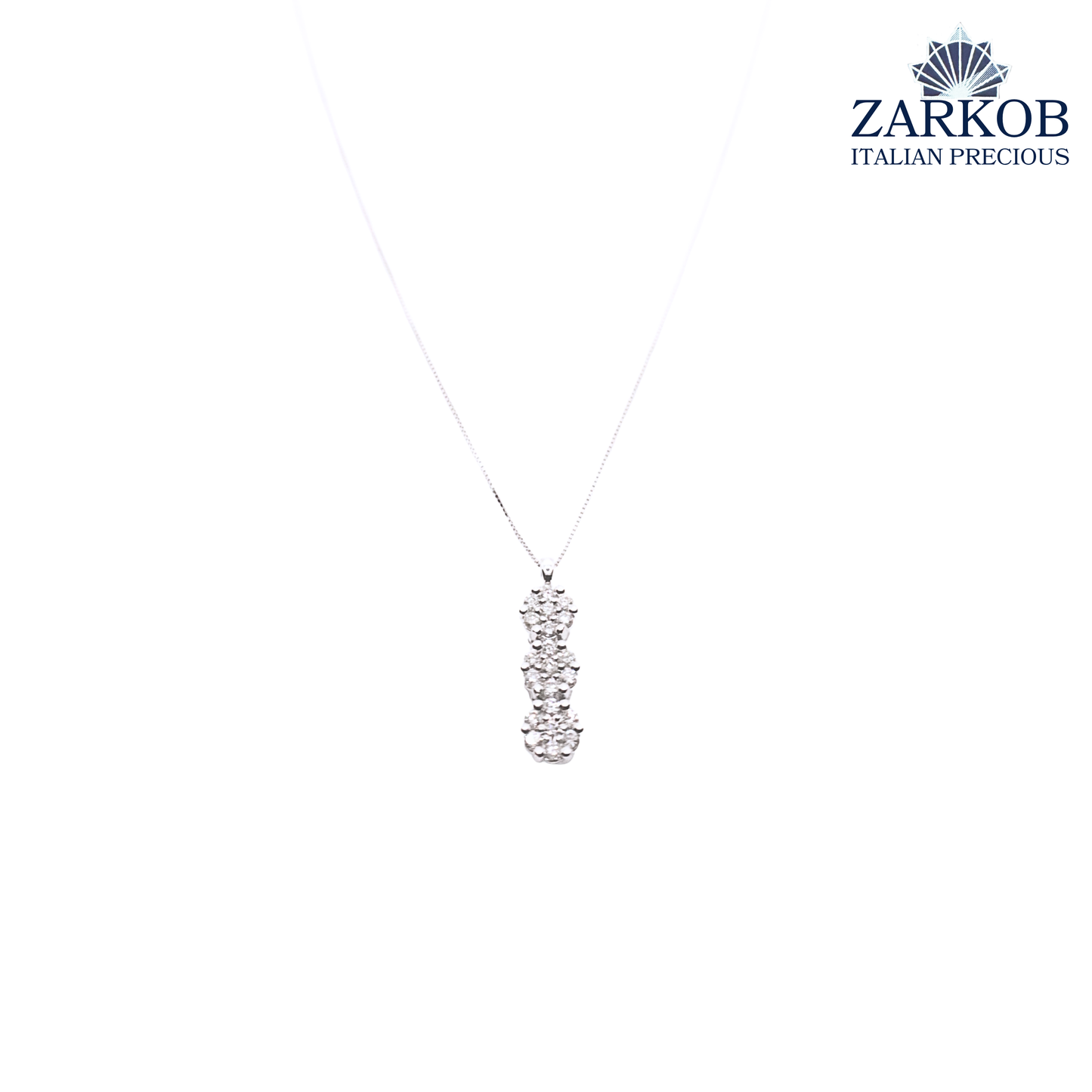Collana Trilogy in Oro Bianco gr.3,4 e Diamanti Naturali ct.0,63