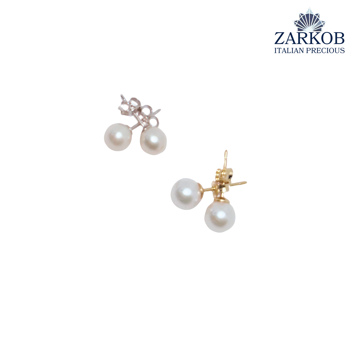 Orecchini Perle FW A Paletto e Oro Bianco/Giallo