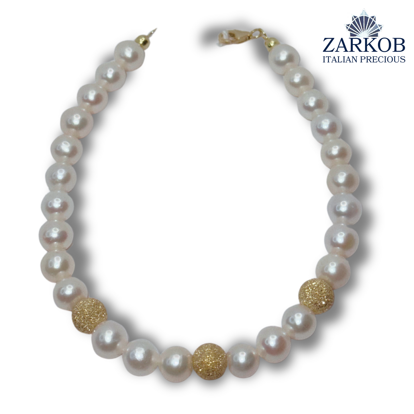 Bracciale Perle FW 3 Sfere Diamantate e Oro Bianco/Giallo