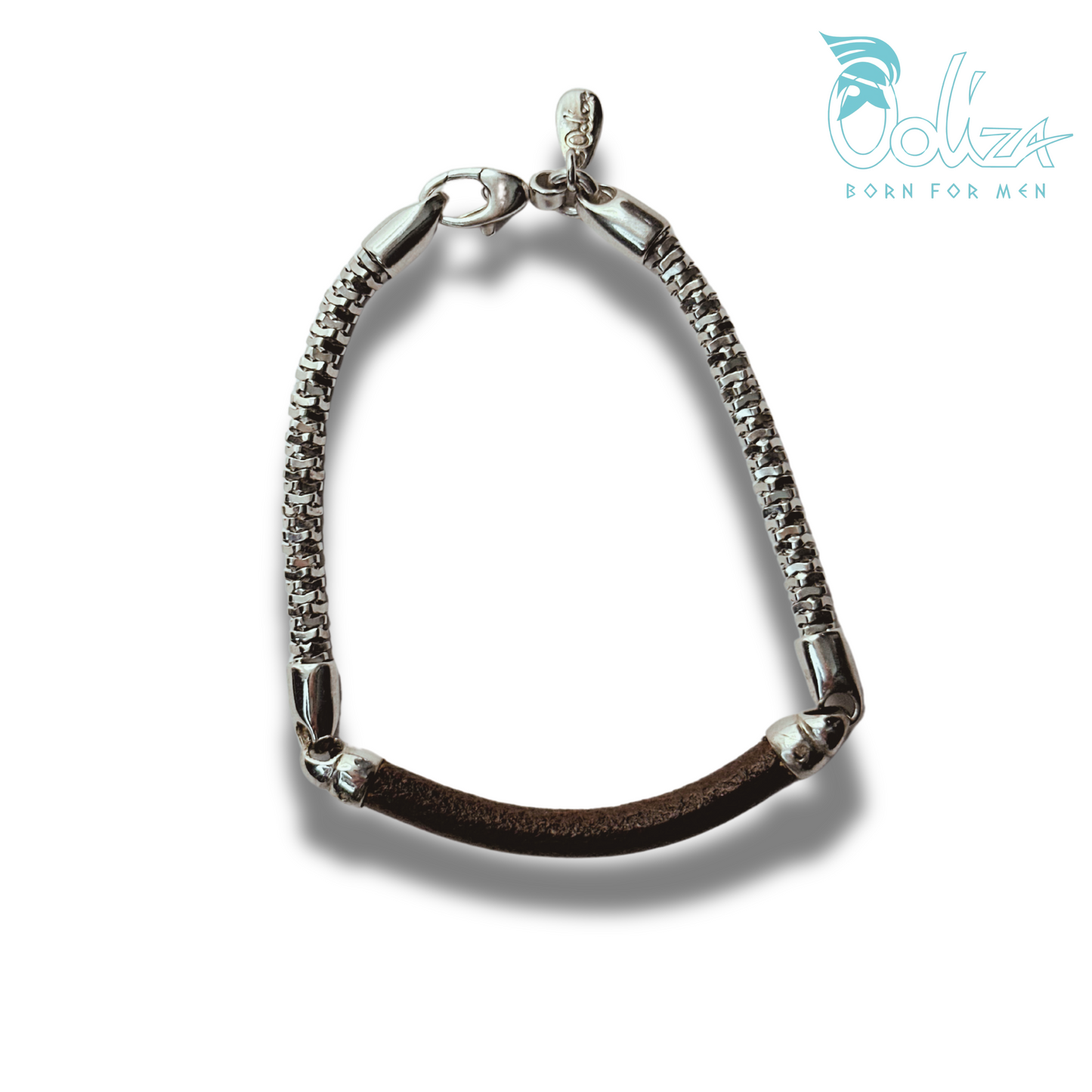 Bracciale Cuoio Romana Rodio/Brunito