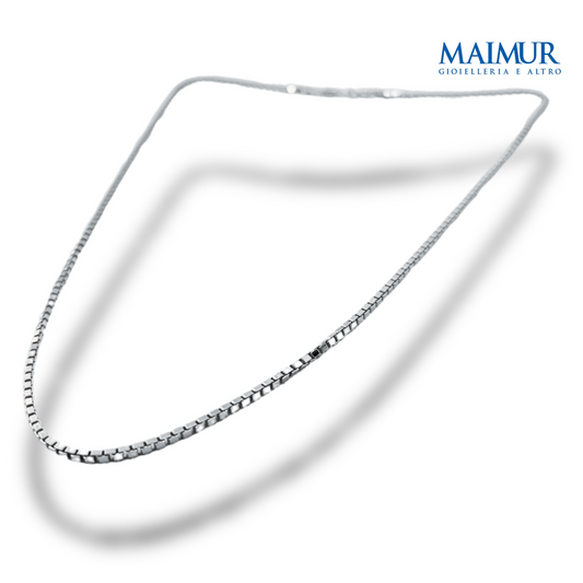 Collana Uomo Cubica in Argento Rodiato