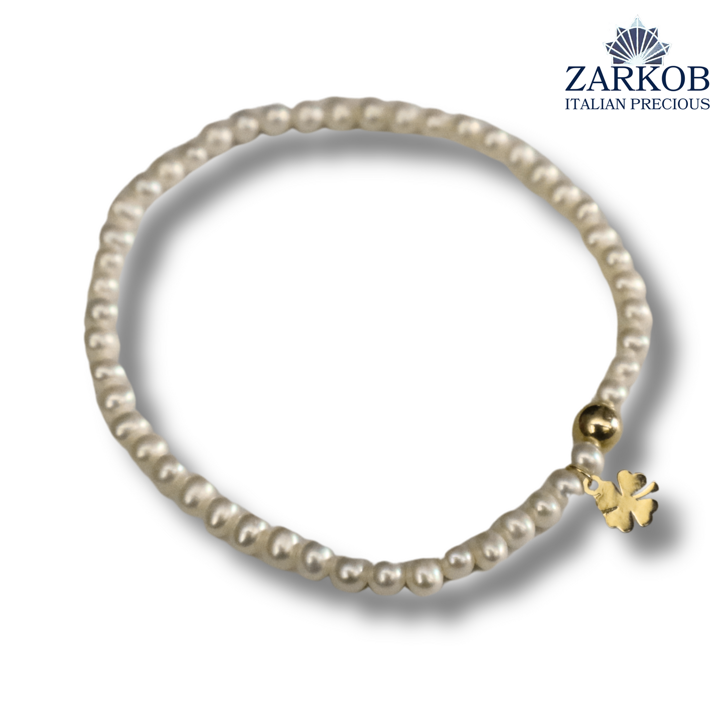 Bracciale Perle FW Quadrifoglio Oro 750 Elasticizzato