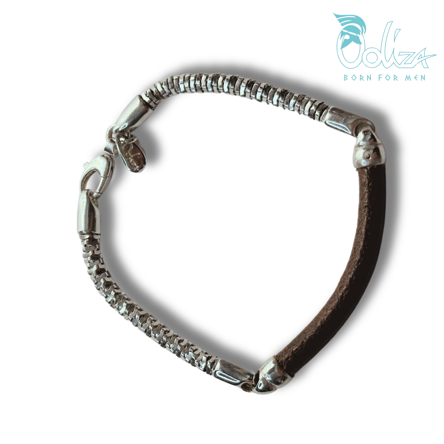 Bracciale Cuoio Romana Rodio/Brunito