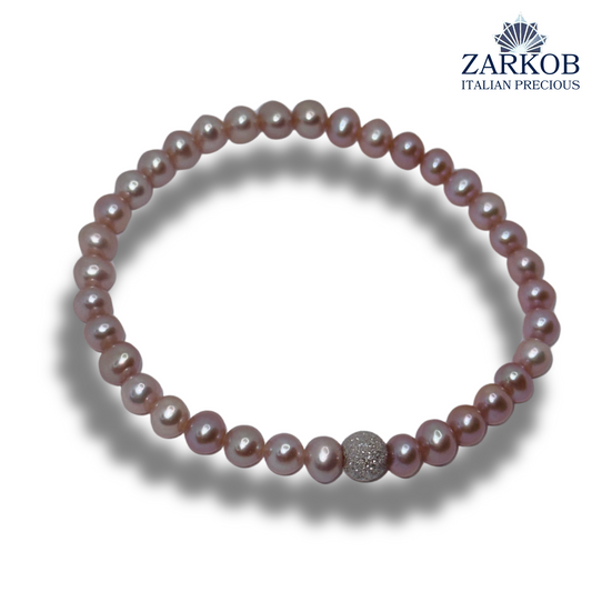 Bracciale Elastico Perle FW e Sfera Diamantata