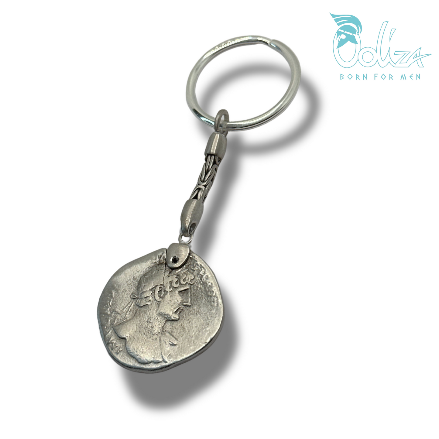 Portachiavi Greca e Diamanti Neri con Medaglia Δ