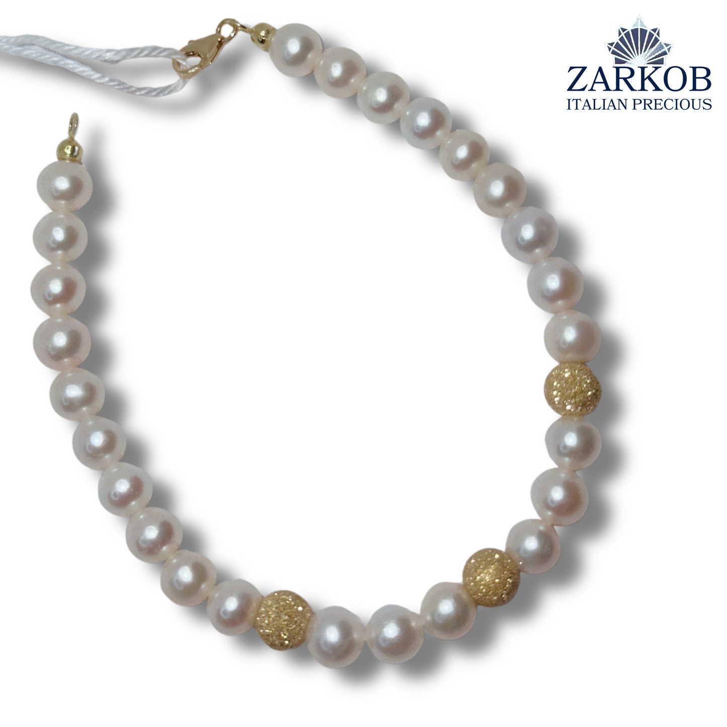 Bracciale Perle FW 3 Sfere Diamantate e Oro Bianco/Giallo