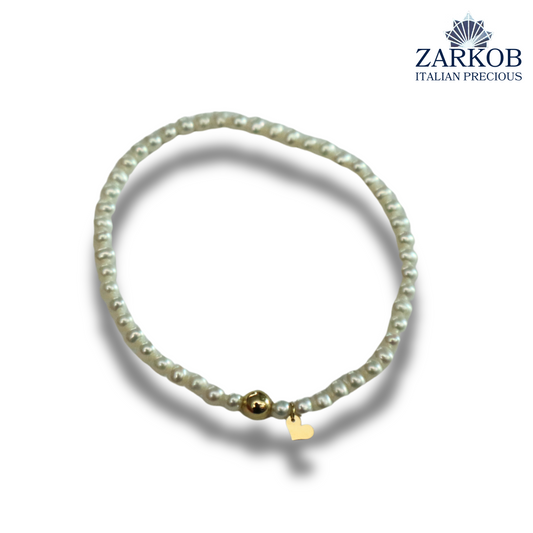 Bracciale Perle FW Cuore Oro 750 Elasticizzato