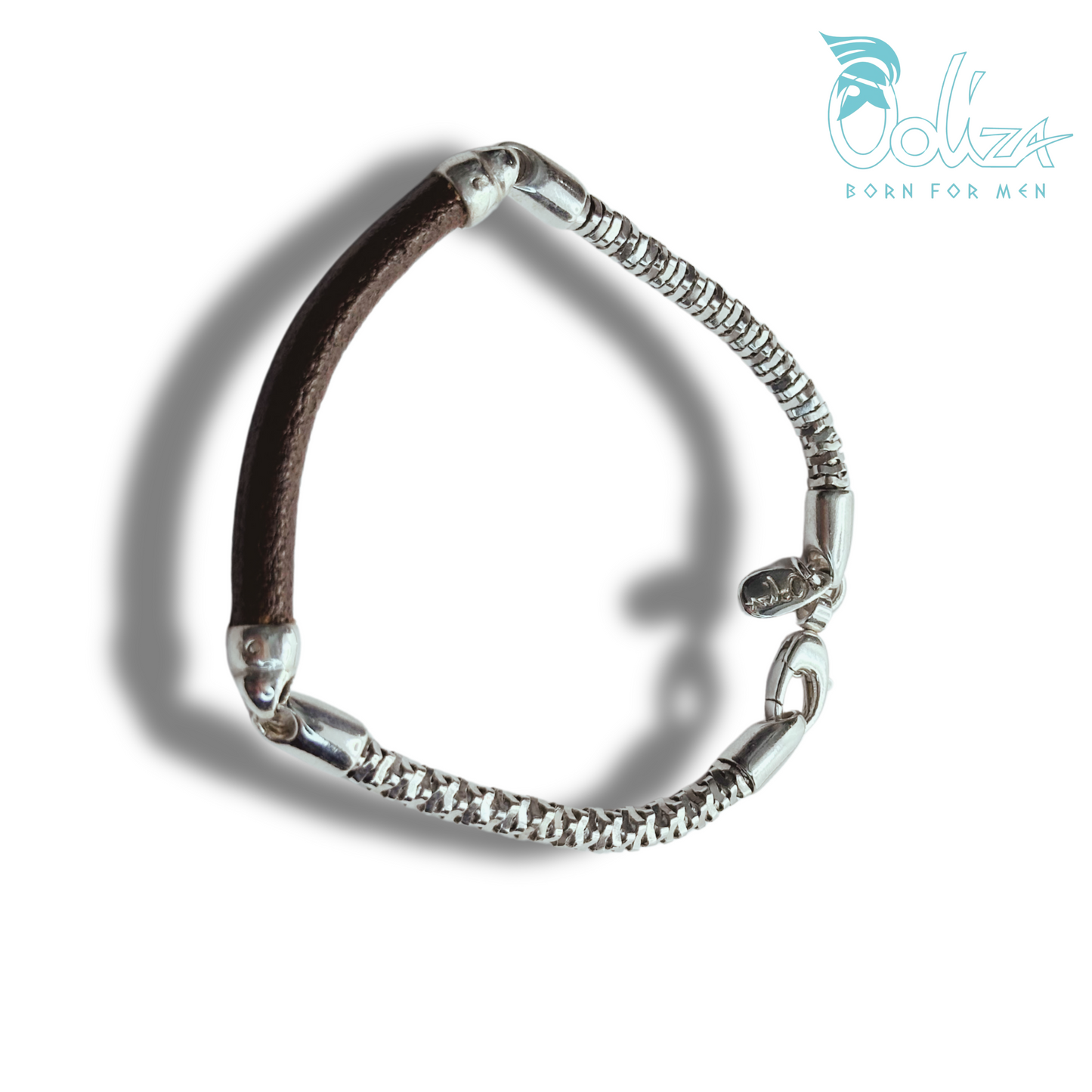 Bracciale Cuoio Romana Rodio/Brunito