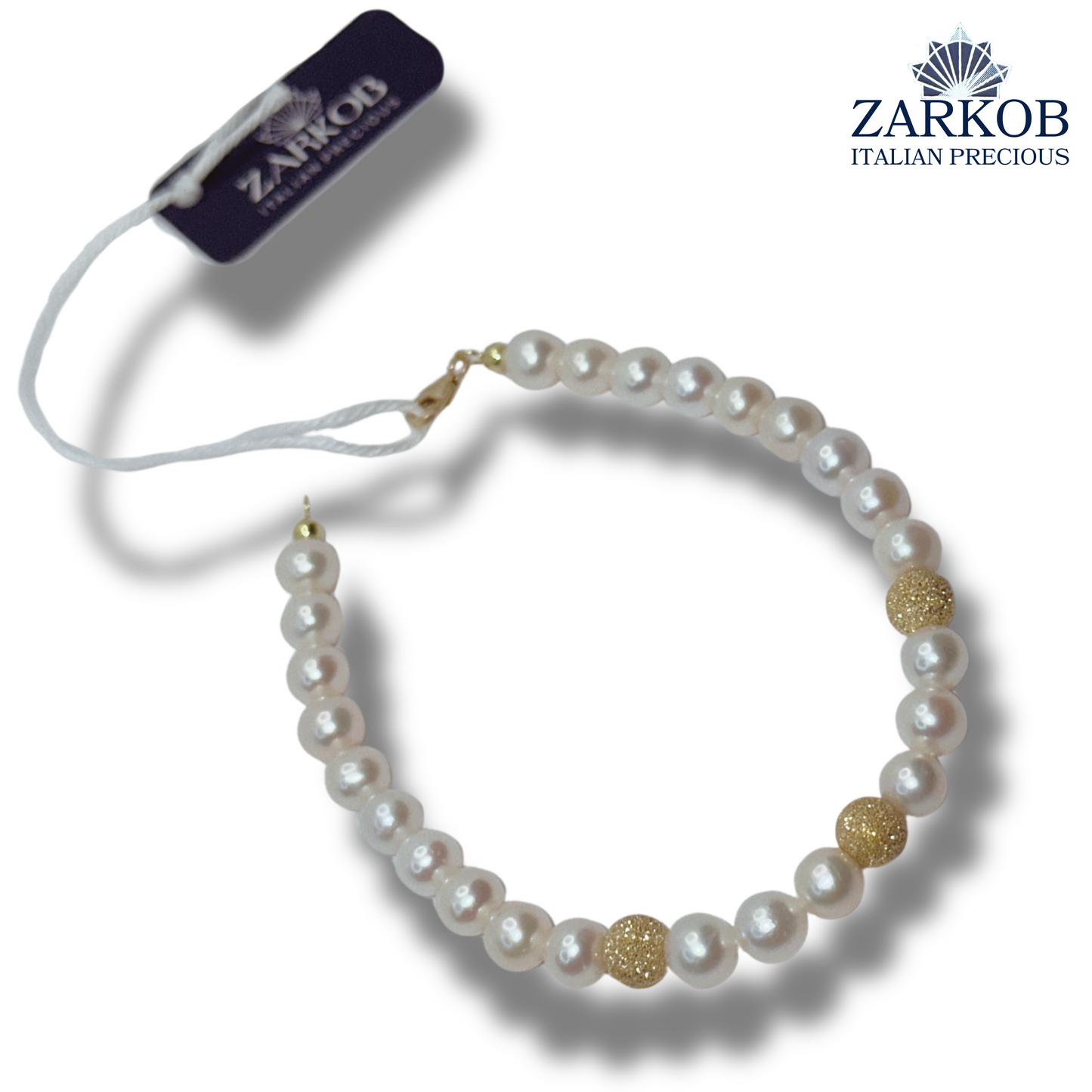 Bracciale Perle FW 3 Sfere Diamantate e Oro Bianco/Giallo