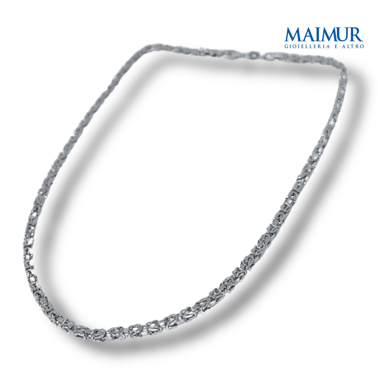 Collana Uomo Maglia Bizantina in Argento Rodiato Cap