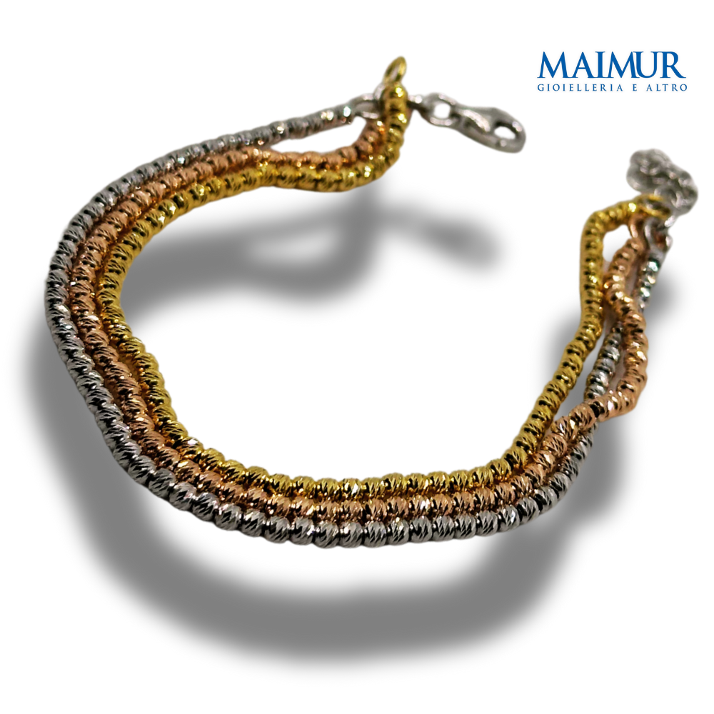 Bracciale Maimur ® 3 Colori Argento 925 Palline