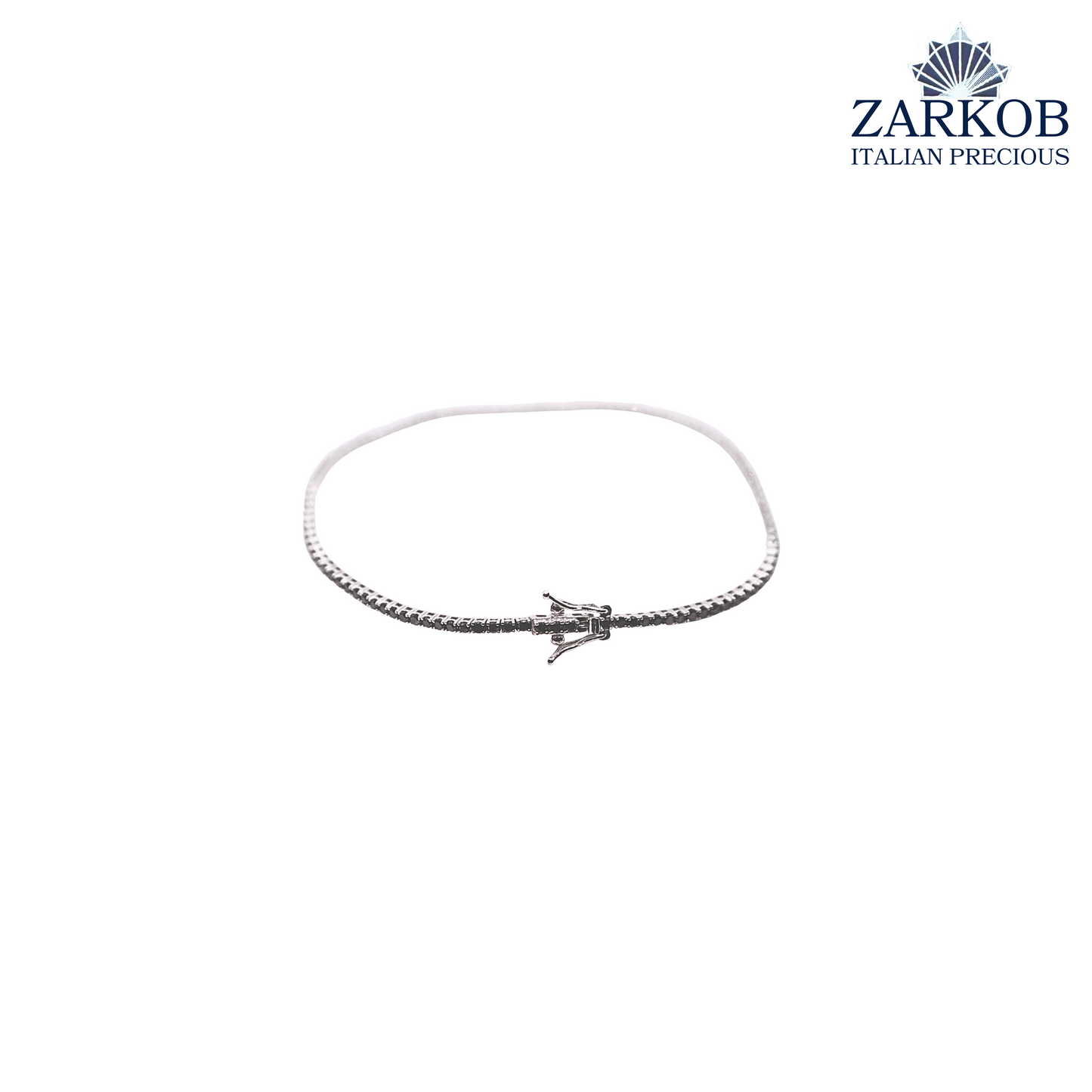 Bracciale Tennis Oro Bianco 6,25 gr e Diamanti Neri 1,85ct Castone a filo