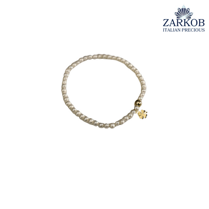Bracciale Perle FW Quadrifoglio Oro 750 Elasticizzato