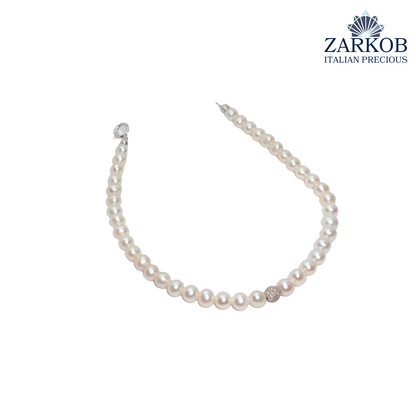 Bracciale Perle FW 1 Sfera Diamantata e Oro Bianco/Giallo