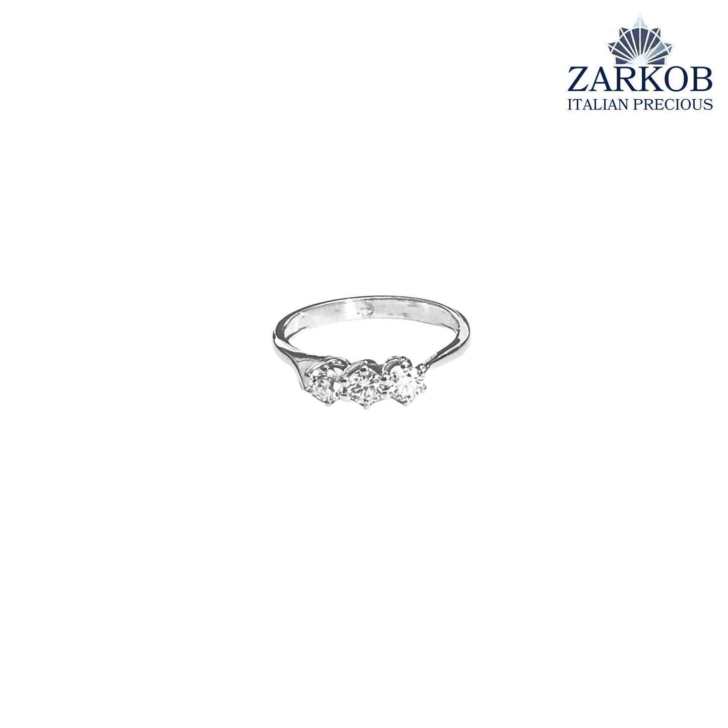Anello Trilogy in Oro Bianco gr. 4,10 e Diamanti Naturali ct. 0,75