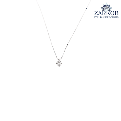 Collana Magic in Oro Bianco gr. 1,25 e Diamanti Bianchi Naturali ct. 0,07