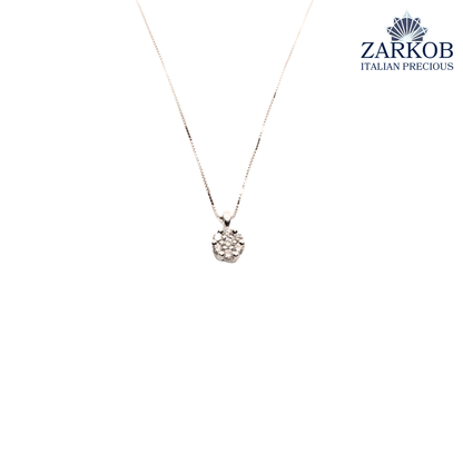 Collana Magic in Oro Bianco gr. 1,65 e Diamanti Bianchi Naturali ct. 0,10