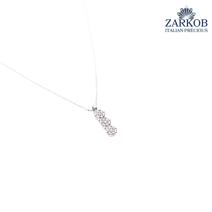 Collana Trilogy in Oro Bianco gr. 1,6 e Diamanti Naturali ct.0,12