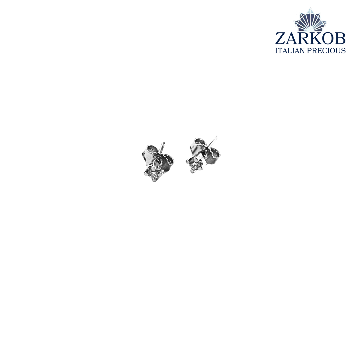 Orecchini Punto Luce Oro Bianco gr. 1,7 e Diamanti Naturali ct. 0,30