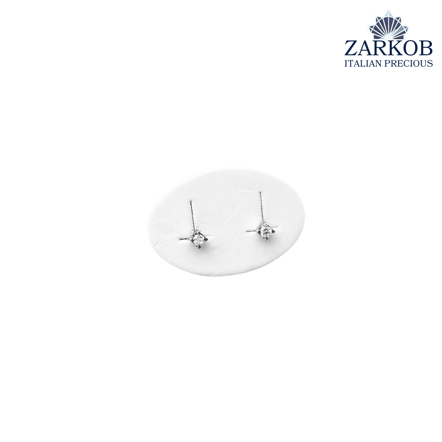 Orecchini Punto Luce Oro Bianco gr. 1,8 e Diamanti Naturali ct. 0,36