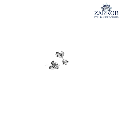 Orecchini Punto Luce Oro Bianco gr. 1,5 e Diamanti Naturali ct. 0,14