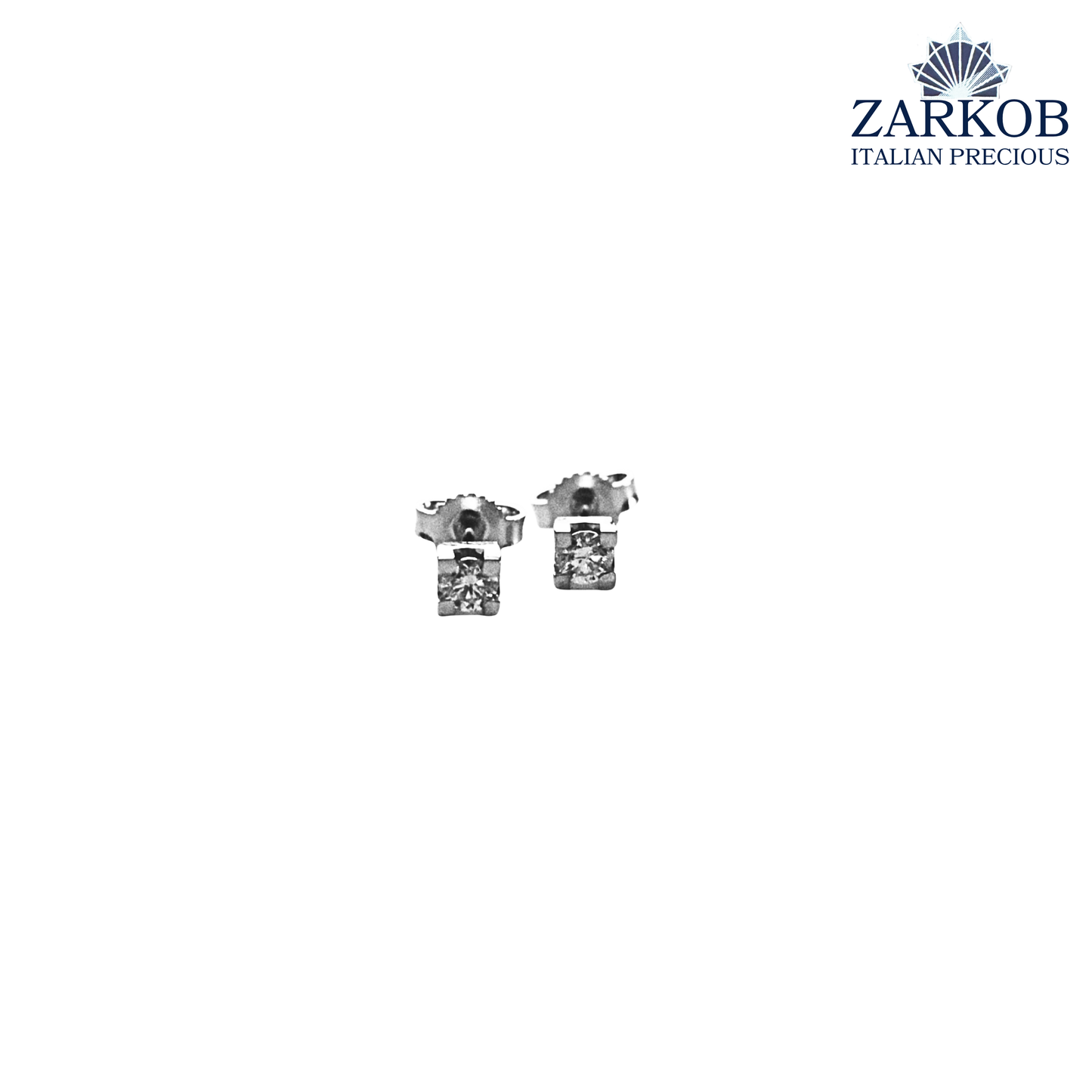 Orecchini Punto Luce Oro Bianco gr. 1,6 e Diamanti Naturali ct. 0,24