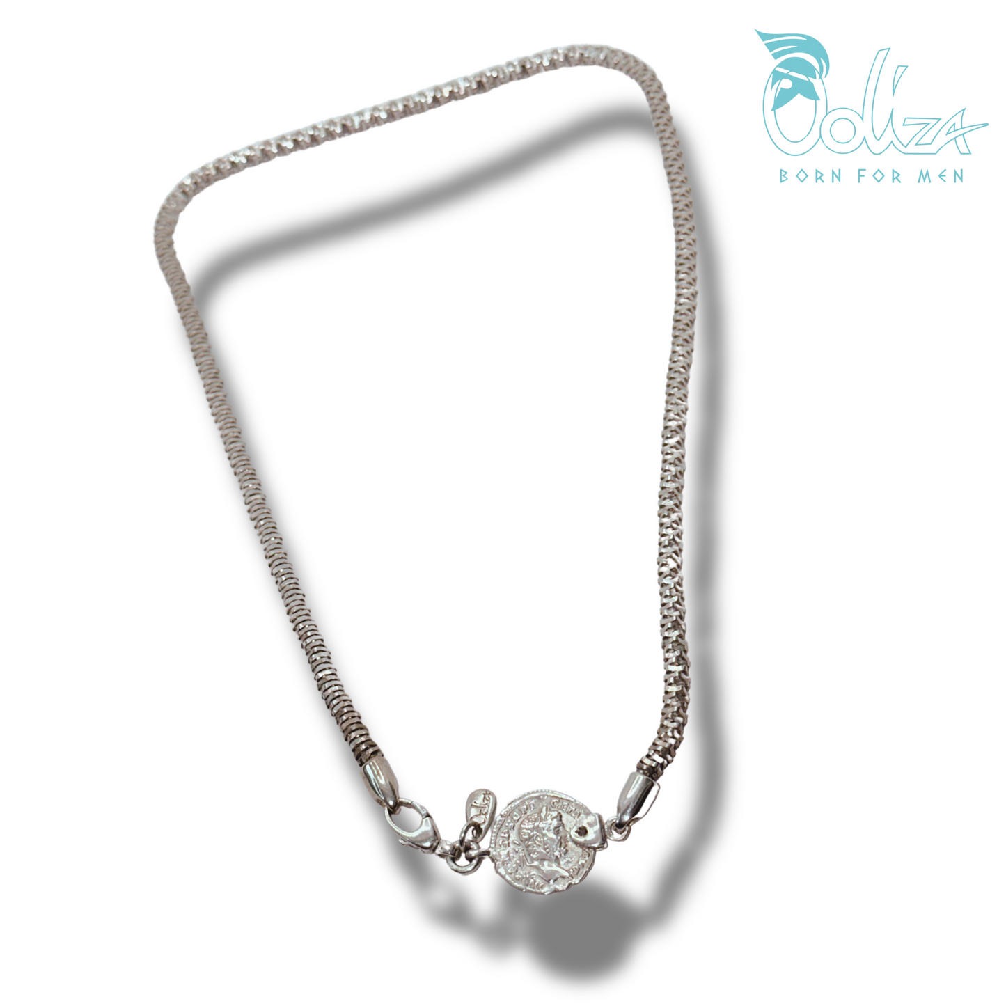Collana Romana e Diamanti Neri con Medaglia Ω