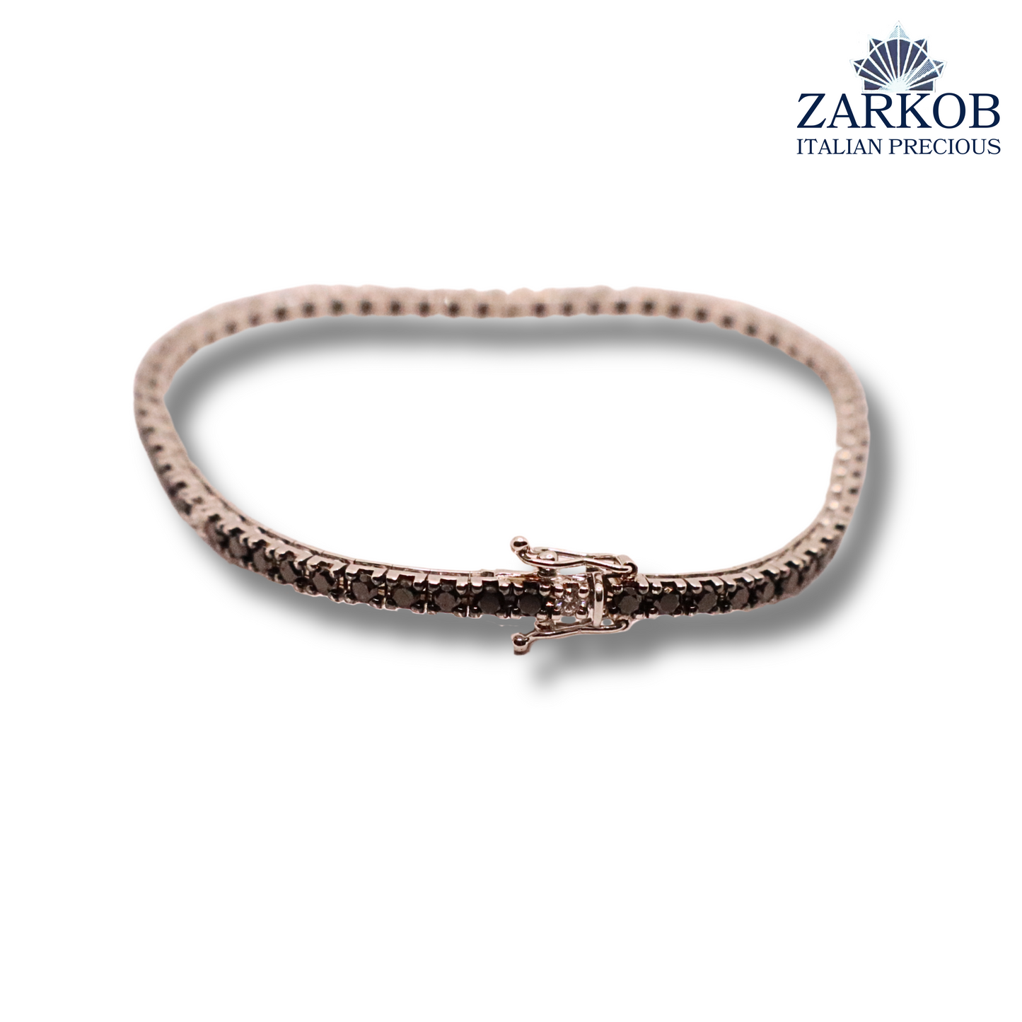 Bracciale Tennis Oro Bianco 13,5 gr e Diamanti Neri 3,84 ct alternati Diamanti Bianchi 0,35 ct