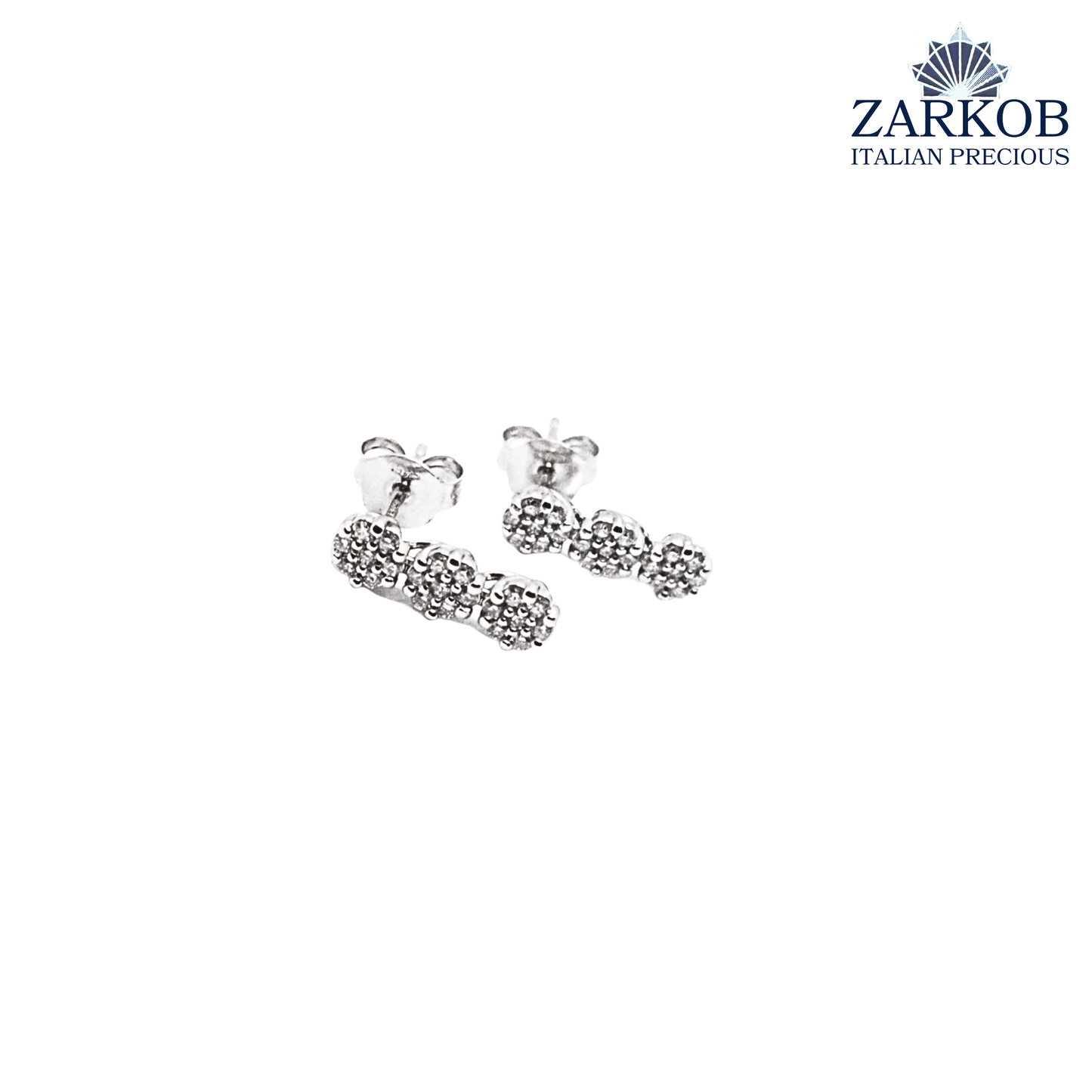 Orecchini Trilogy Oro Bianco 1,8 gr. e Diamanti Naturali ct. 0,24