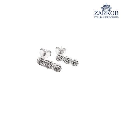 Orecchini Trilogy Oro Bianco 2,4gr. e Diamanti Naturali ct. 0,42