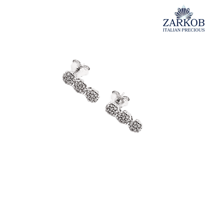 Orecchini Trilogy Oro Bianco 2,4gr. e Diamanti Naturali ct. 0,42