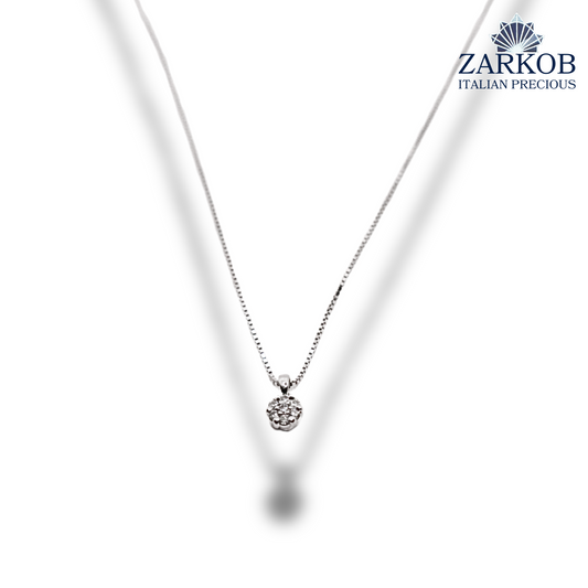 Collana Magic in Oro Bianco gr. 1,1 e Diamanti Bianchi Naturali ct. 0,04