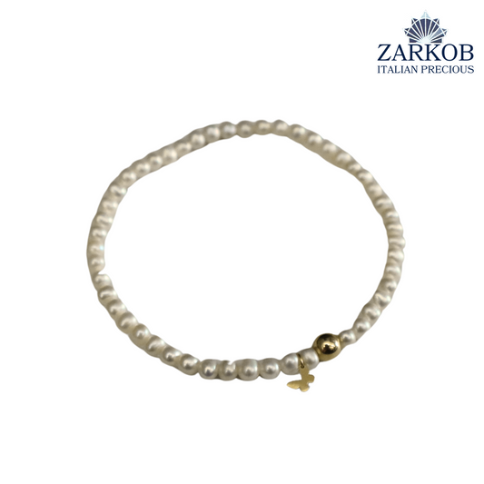 Bracciale Perle FW Farfallina Oro 750 Elasticizzato