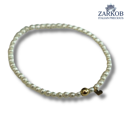 Bracciale Perle FW Cuore Oro 750 Elasticizzato