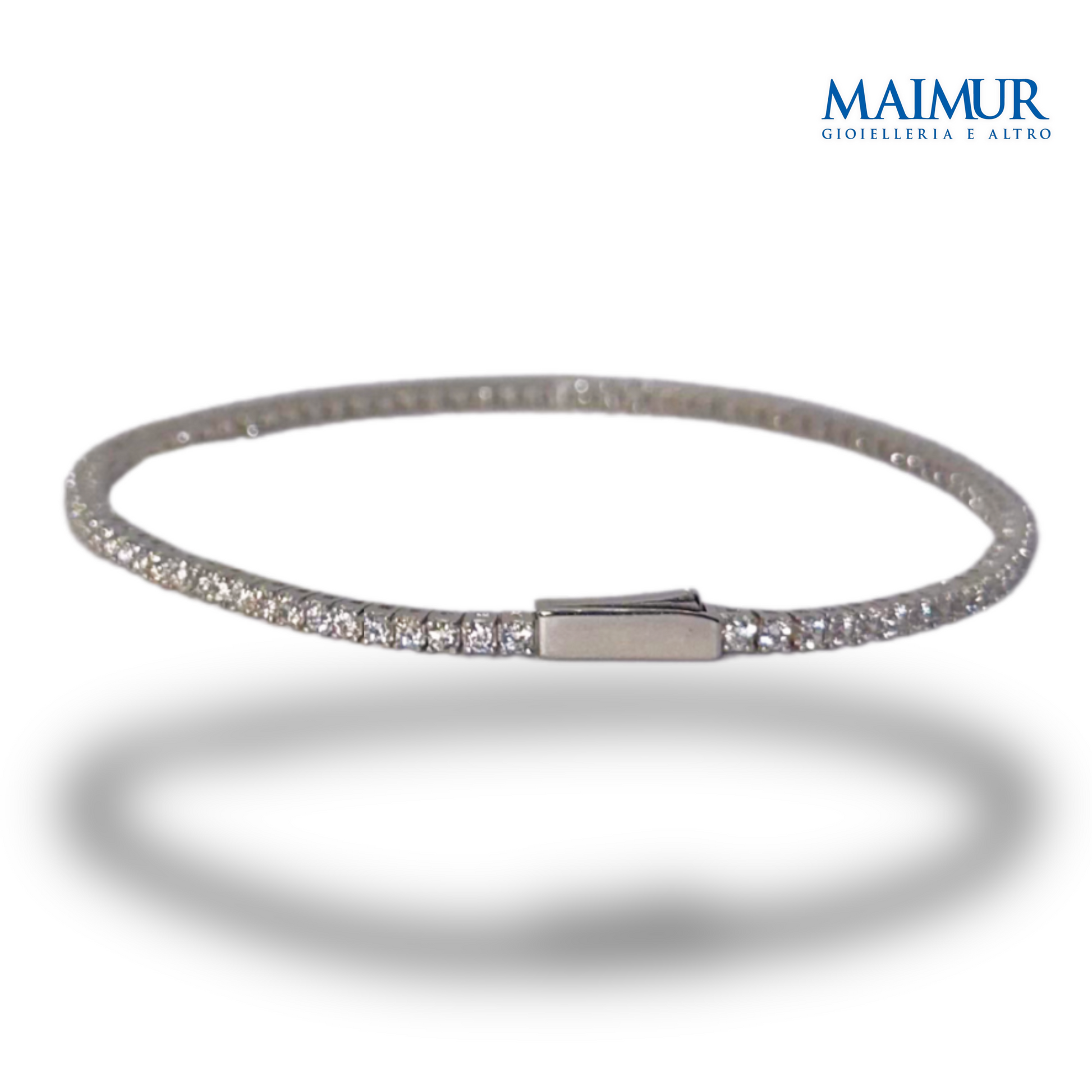 Bracciale Tennis in Argento Rodiato con Zirconi Bianchi 1,75mm