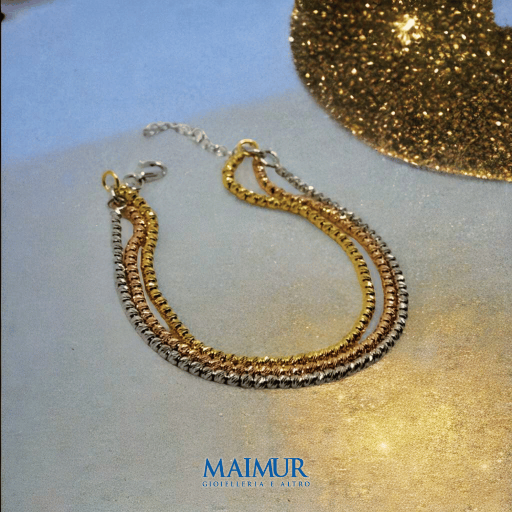 Bracciale Maimur ® 3 Colori Argento 925 Palline