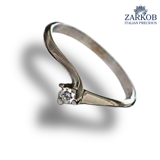 Anello Solitario a 4 Griffe in Oro Bianco gr. 6,50 e Diamanti Naturali ct. 1,00